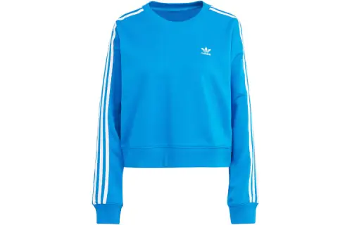 Adidas Originals 3 Stripes Crew Sweatshirt Women's Blue