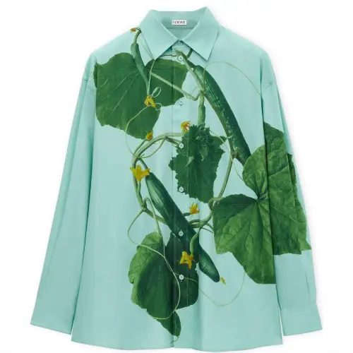 LOEWE Shirts Women's Green Lapel Moderate