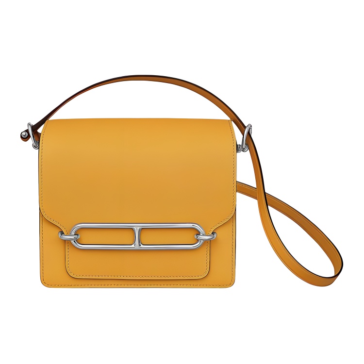 HERMES Roulis Swift Leather Pig Nose Bag, Crossbody Bag, Shoulder Bag Mini Women's 9D Ambre Amber Yellow