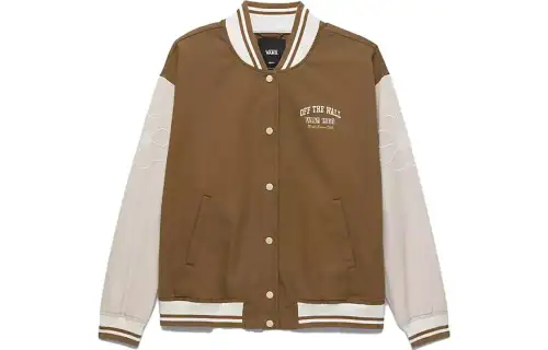 Vans Jackets Women's Brown Baseball Collar Moderate Pilot