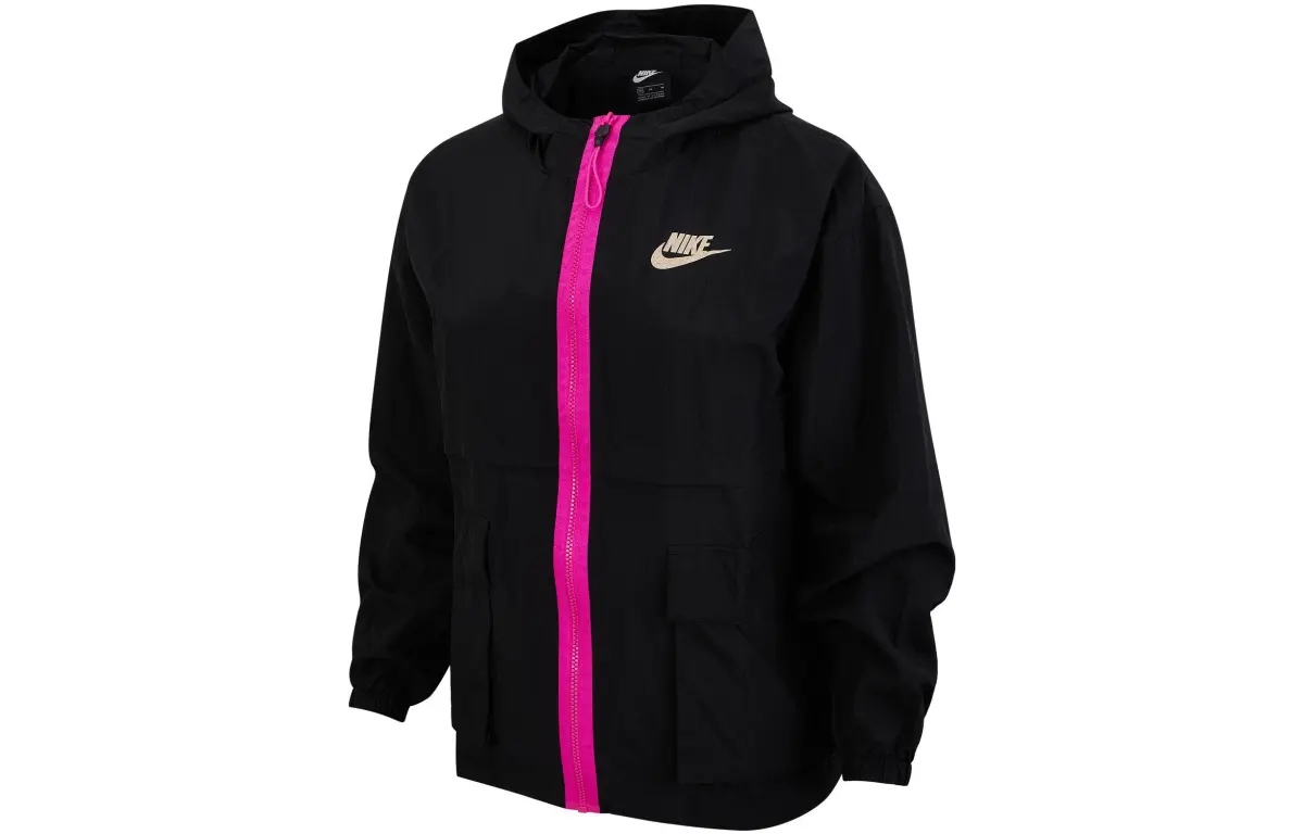 Nike Sportswear Jackets Women's Black/Black/Flame Pink Hooded Moderate Other