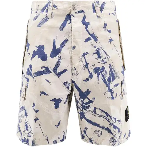 STONE ISLAND Paint Printed Cargo Shorts