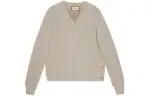 GUCCI V Neck Ribbed Knit Sweater