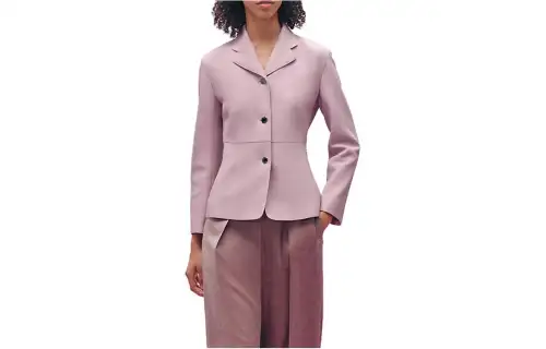 HERMES Jackets Women's Pink Lapel Moderate Other