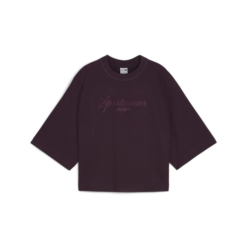 PUMA CLASSICS+ T Shirt Women's Dark Purple