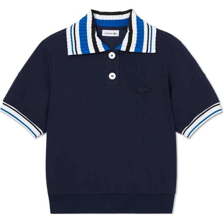 Женская футболка LACOSTE Поло (темно-синяя)