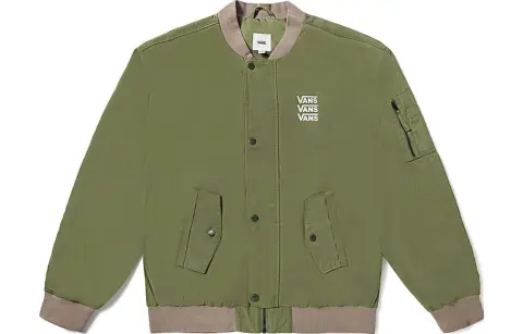 Vans Jackets Women's Green Baseball Collar Moderate