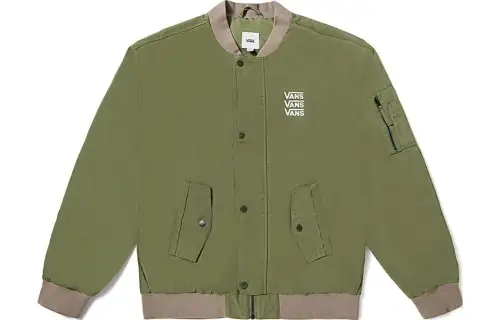 Vans Jackets Women's Green Baseball Collar Moderate Other