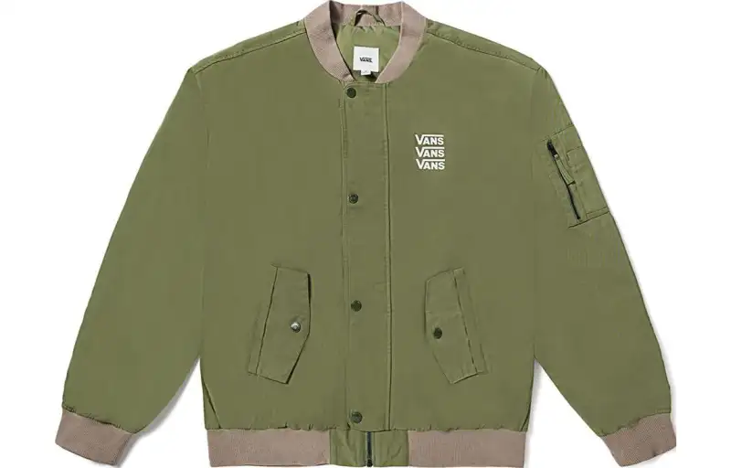 Vans Jackets Women's Green Baseball Collar Moderate Other