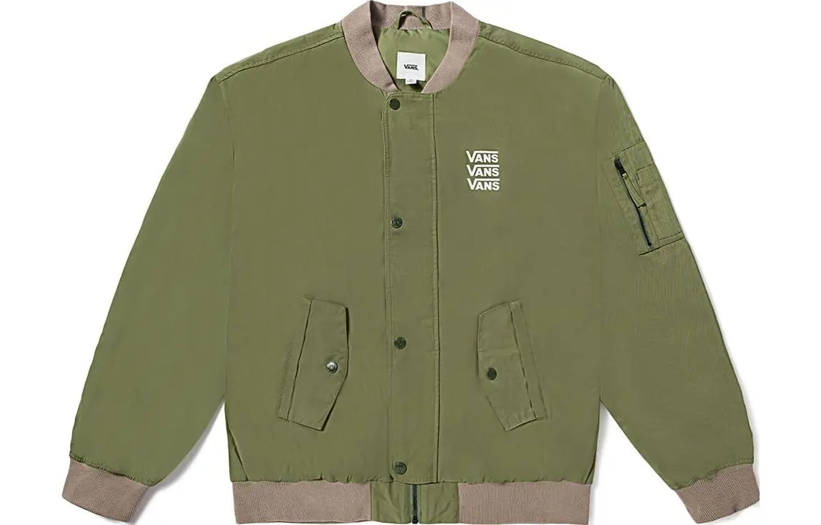 Vans Jackets Women's Green Baseball Collar Moderate