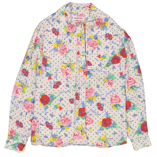 Balenciaga floral-print silk shirt