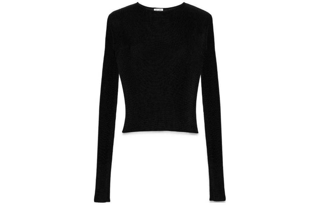 SAINT LAURENT Ribbed-Knit Cropped Top