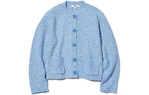 UNIQLO Jackets Women's Sky Blue Crew Neck Moderate Other