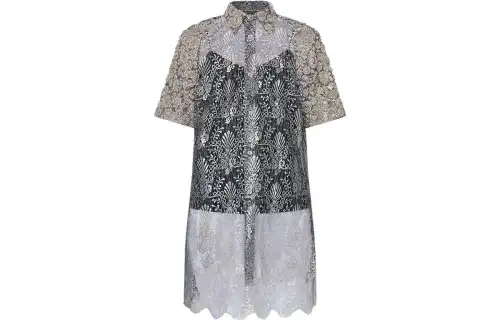 LOUIS VUITTON Seashell Embroidery Lace Shirt