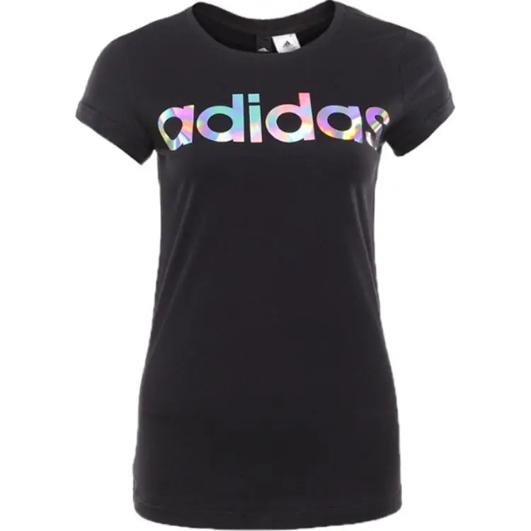 Adidas T-Shirts Women's Black Crew Neck Moderate