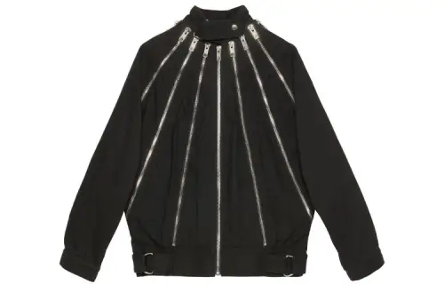GUCCI Jackets Women's Black Stand Collar Moderate Other