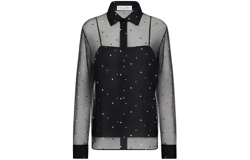DIOR Shirts Women's Black Square Collar Moderate Other