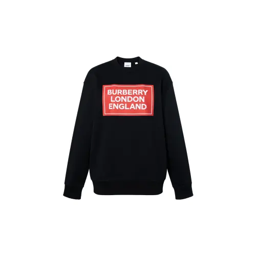 Burberry Santo Logo Print Crew Sweater Black