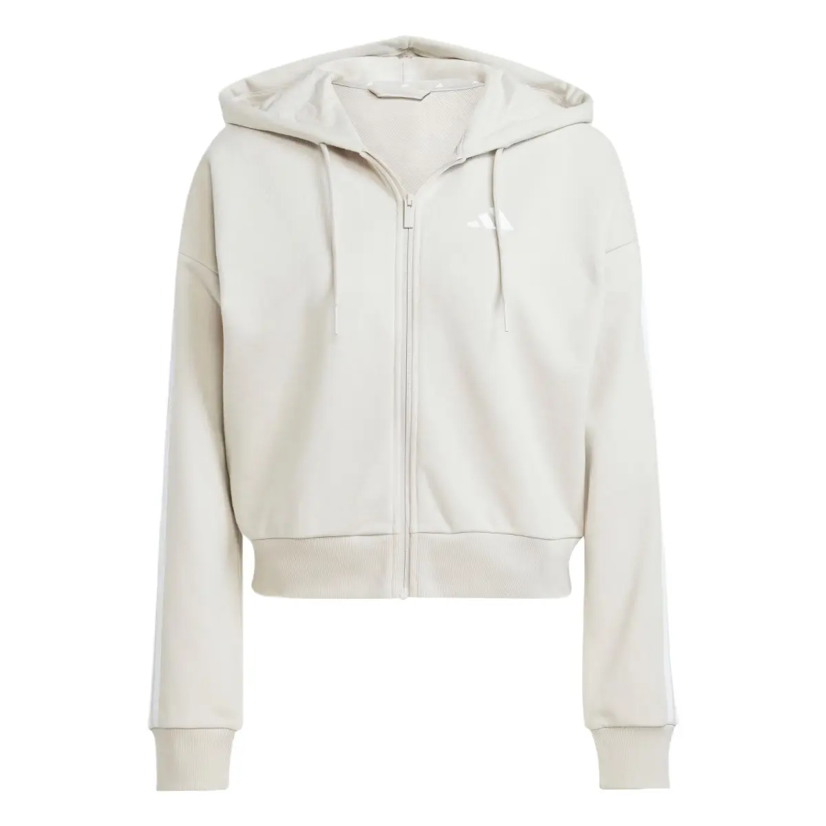 Adidas W 3S FT FZ HD Jacket Women's Miracle Bauxite Brown/White