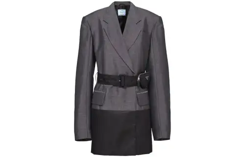 PRADA Jackets Women's Coal Gray Suit Collar Moderate Other
