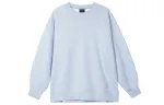Jordan Solid Color Crew Neck Casual Fleece Lined Long Sleeved Shirt Sweatshirt Women's Blue Gray