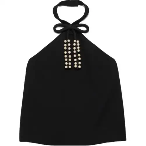 PRADA Embroidered Cady Top Camisole Women's Black