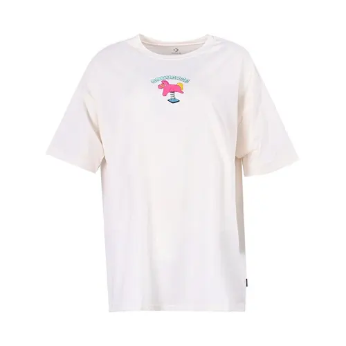 Converse T Shirts Women's White Crew Neck Moderate