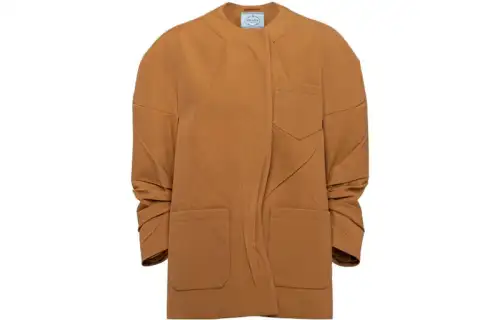 PRADA Jackets Women's Caramel Crew Neck Moderate Other