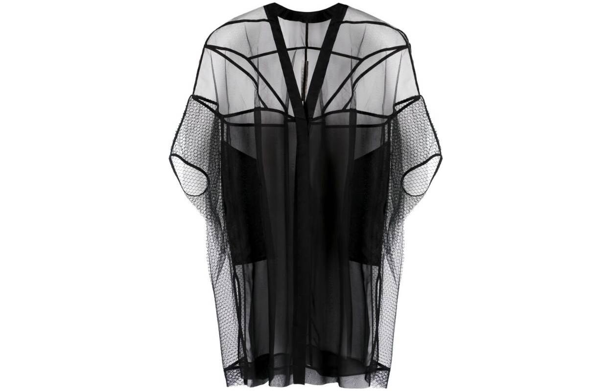 Rick Owens Edfu Tecuatl sheer silk jacket
