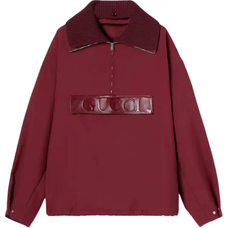 GUCCI Logo Patch Quater Zip Jacket
