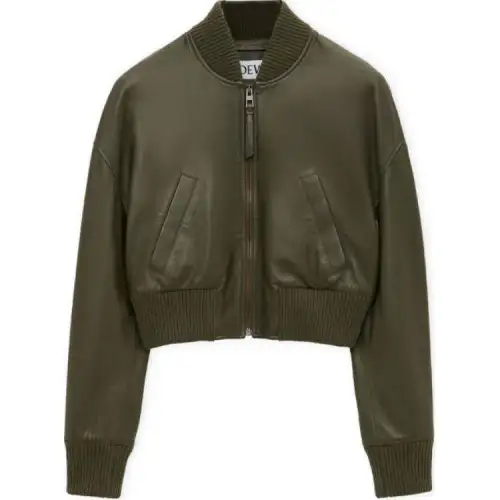 LOEWE Zip-Up Cropped Bomber Jacket