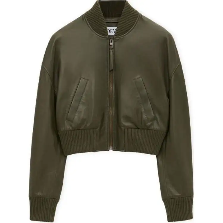 LOEWE Zip-Up Cropped Bomber Jacket