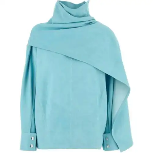 Bottega Veneta High Neck Leather Blouse