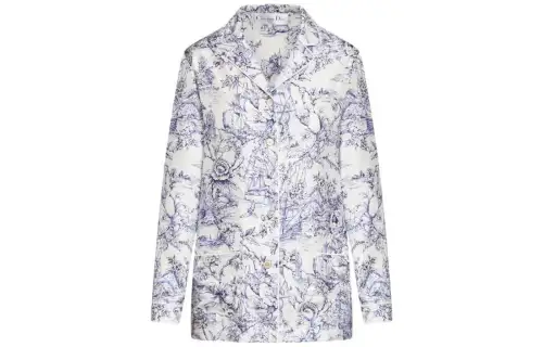 DIOR Shirts Women's Purple Pointed Collar Moderate Other