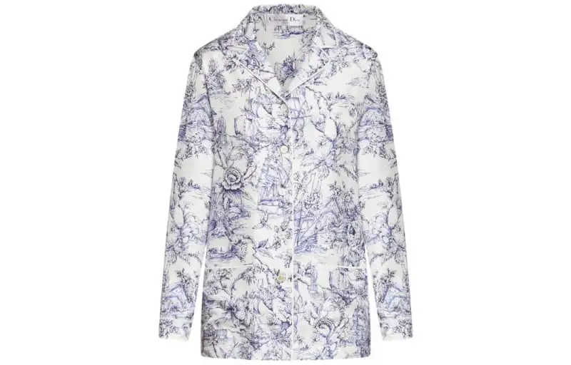 DIOR Shirts Women's Purple Pointed Collar Moderate Other
