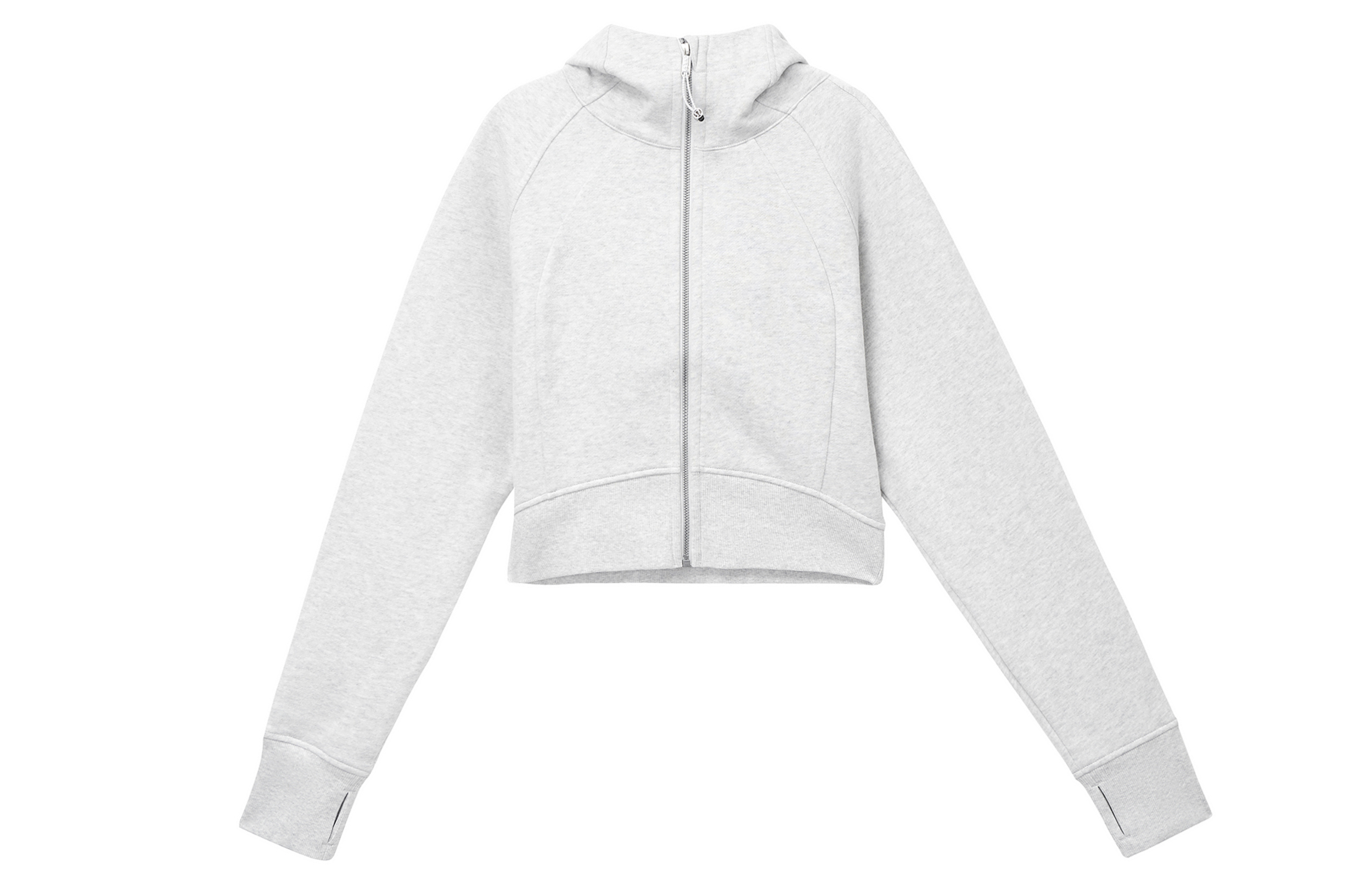 Lululemon Scuba series cardigan zipper, breathable and warm hooded long-sleeved solid color cropped jacket for women