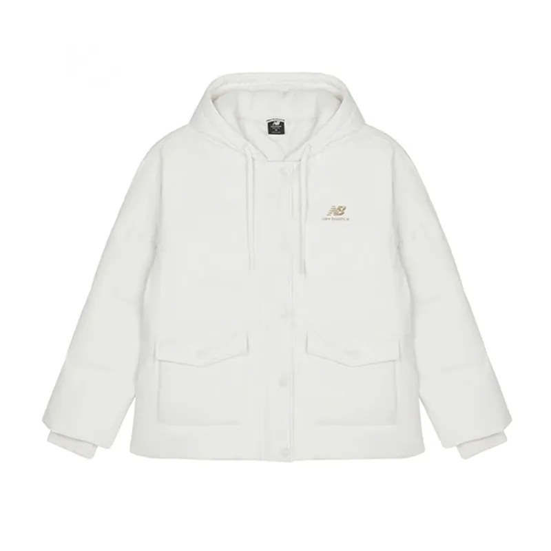 New Balance Down Jackets Women's White Hooded Moderate Other