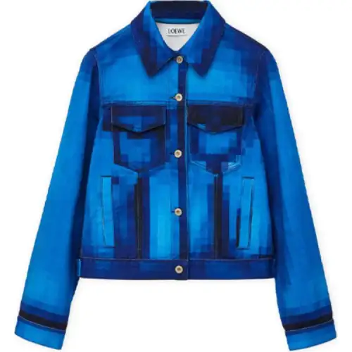 LOEWE Pixel Jackets & Coats Women's Patchwork Blue