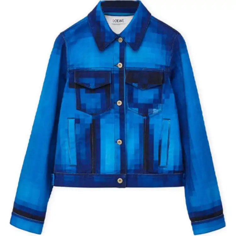 LOEWE Pixel Jackets & Coats Women's Patchwork Blue
