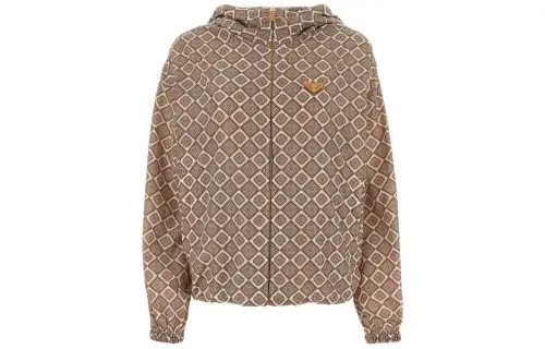 Prada geometric-print hooded jacket