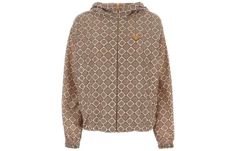 Prada geometric-print hooded jacket