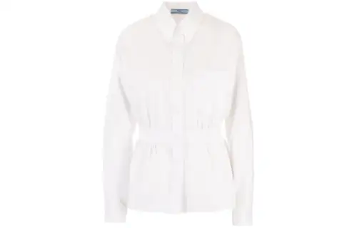 PRADA Shirts Women's White Lapel Moderate Other
