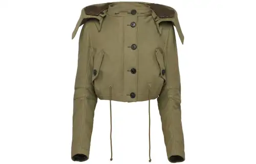 Prada button-up cropped hooded jacket