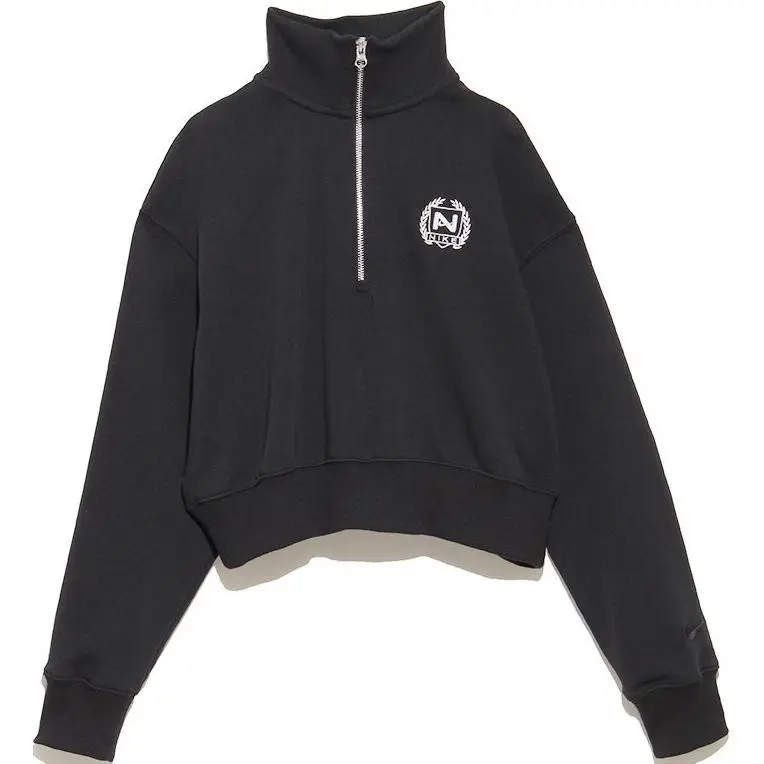 Nike Sweatshirts Women's Black Stand Collar Moderate Regular