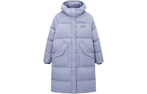 ANTA Down Jackets Women's Purple Hooded Thickened Down Coat