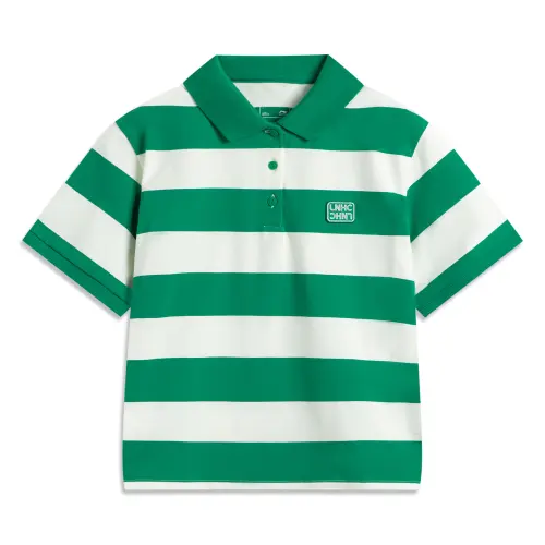 Li Ning Sports Life Collection Polo Shirt Women's Pepper Green/Ivory