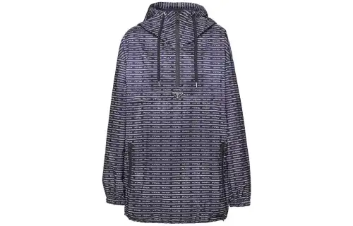 Prada triangle-logo printed raincoat