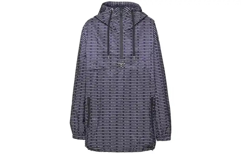 Prada triangle-logo printed raincoat