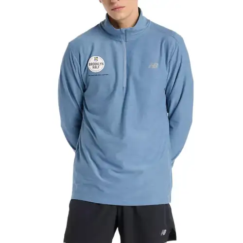 New Balance RBC Brooklyn Half Collection Space Dye 1/4 Zip Sweatshirt Men's Blue