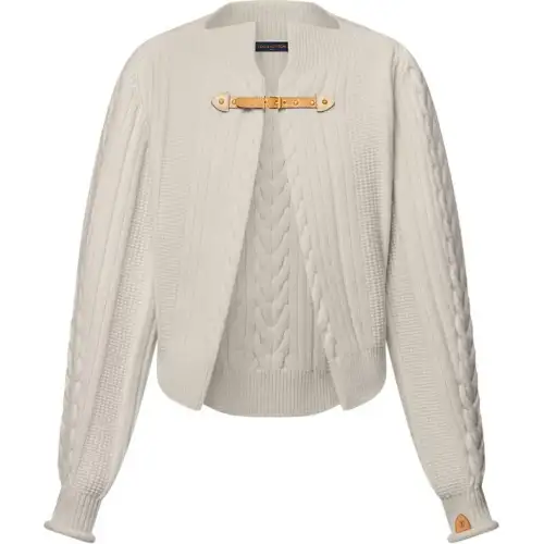 Lv Cable Knit Strap Cardigan